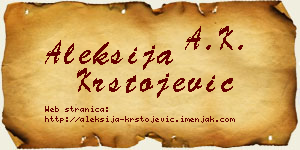 Aleksija Krstojević vizit kartica